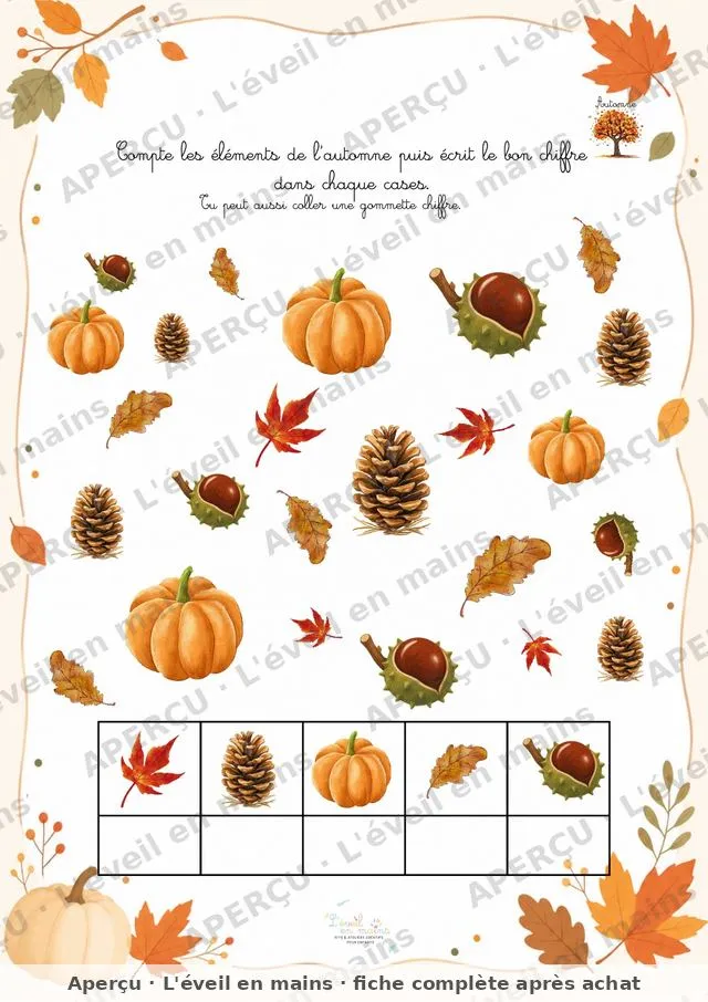 Compte les éléments de l'automne