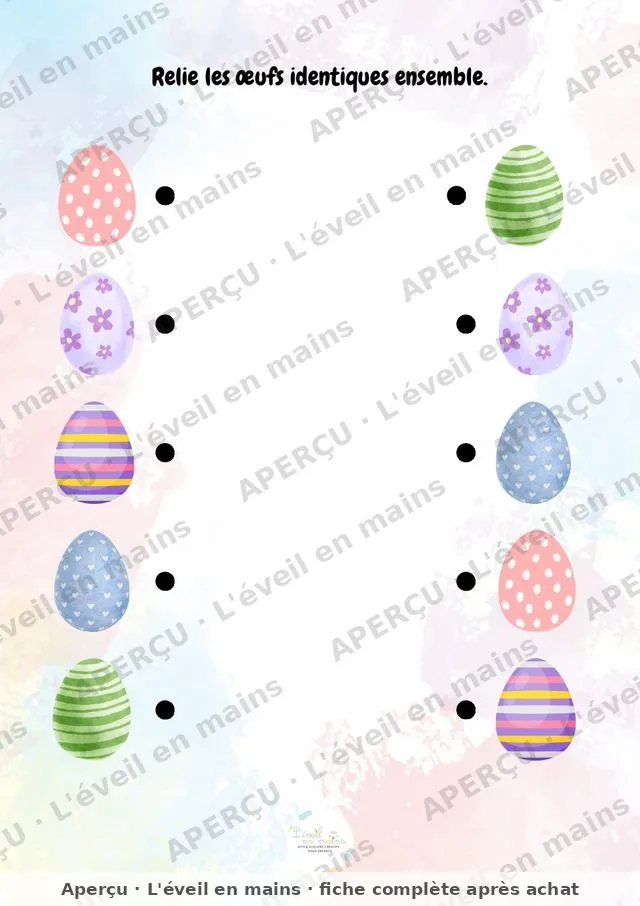 Relie les œufs identiques