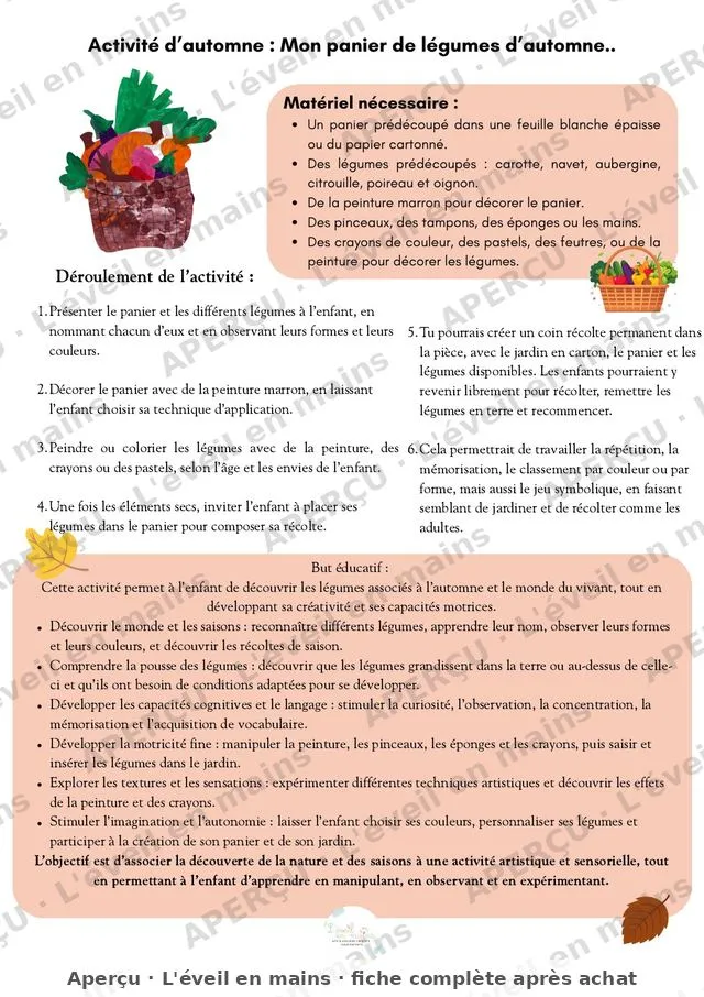 Mon panier de légumes d'automne