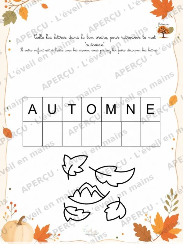 Les mots de l'automne
