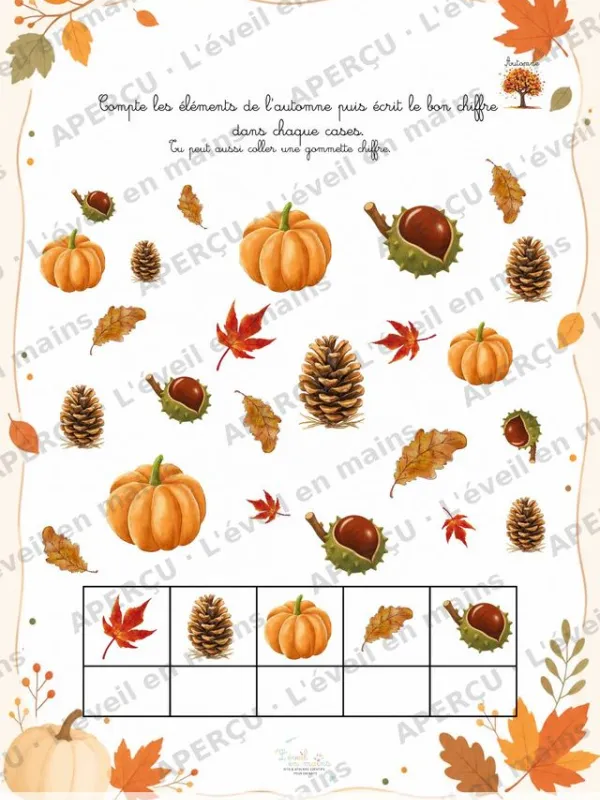 Compte les éléments de l'automne