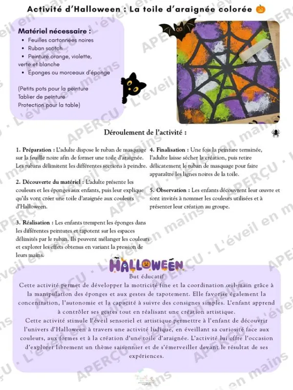 La toile d'araignée colorée