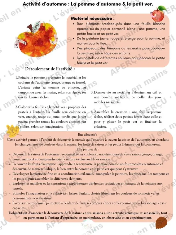 La pomme d'automne & le petit ver