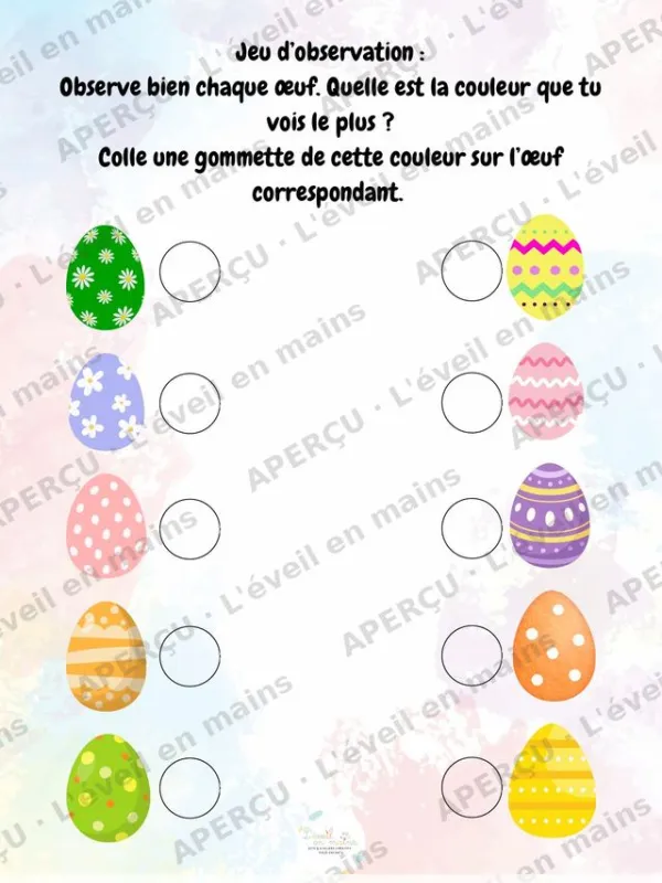 Jeu d'observation des couleurs