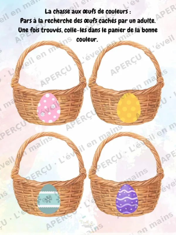 La chasse aux œufs de couleur